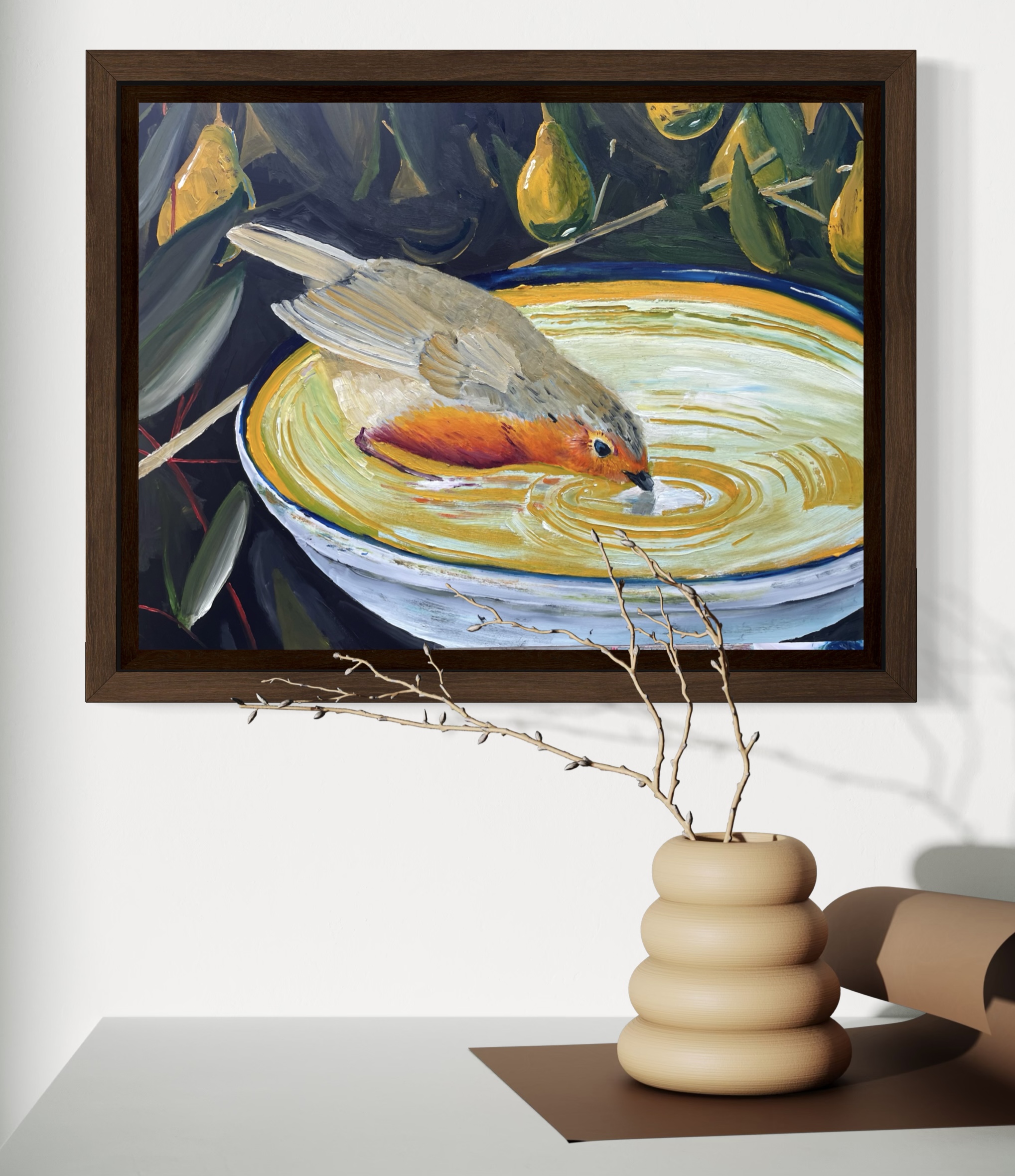 Katie Thomas Robin With Pears